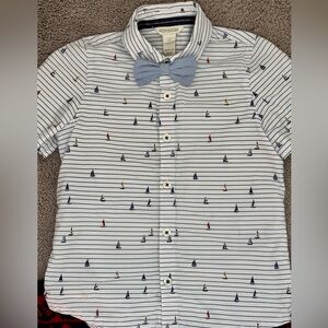 🇬🇧Monsoon Shirt with Sailboat Design & Bow Tie
